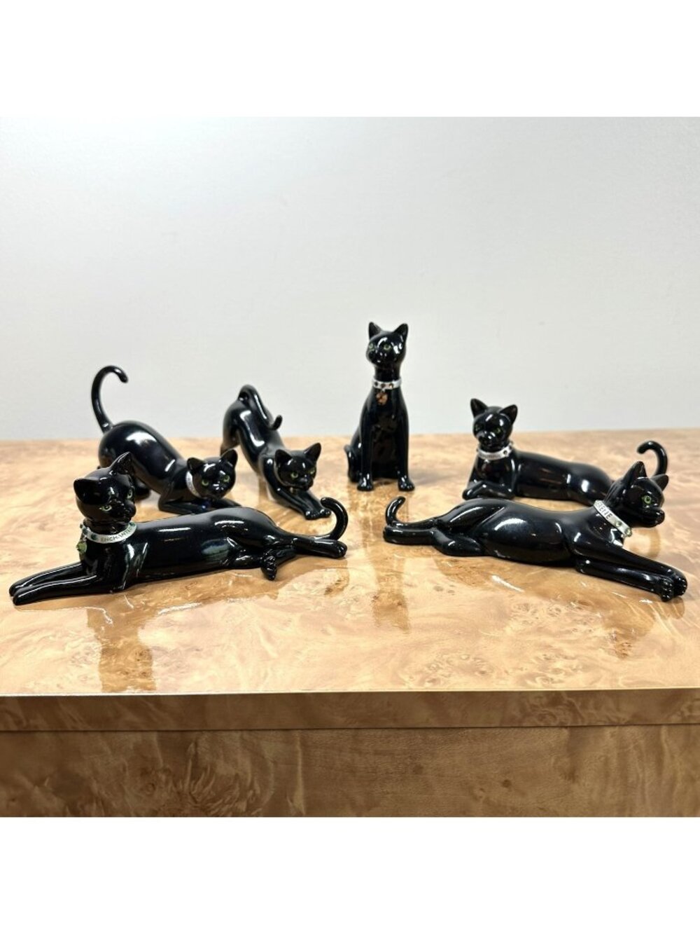 Hamilton Collection Virtues of the Black Cat Figurines Lot of 6 Jeweled